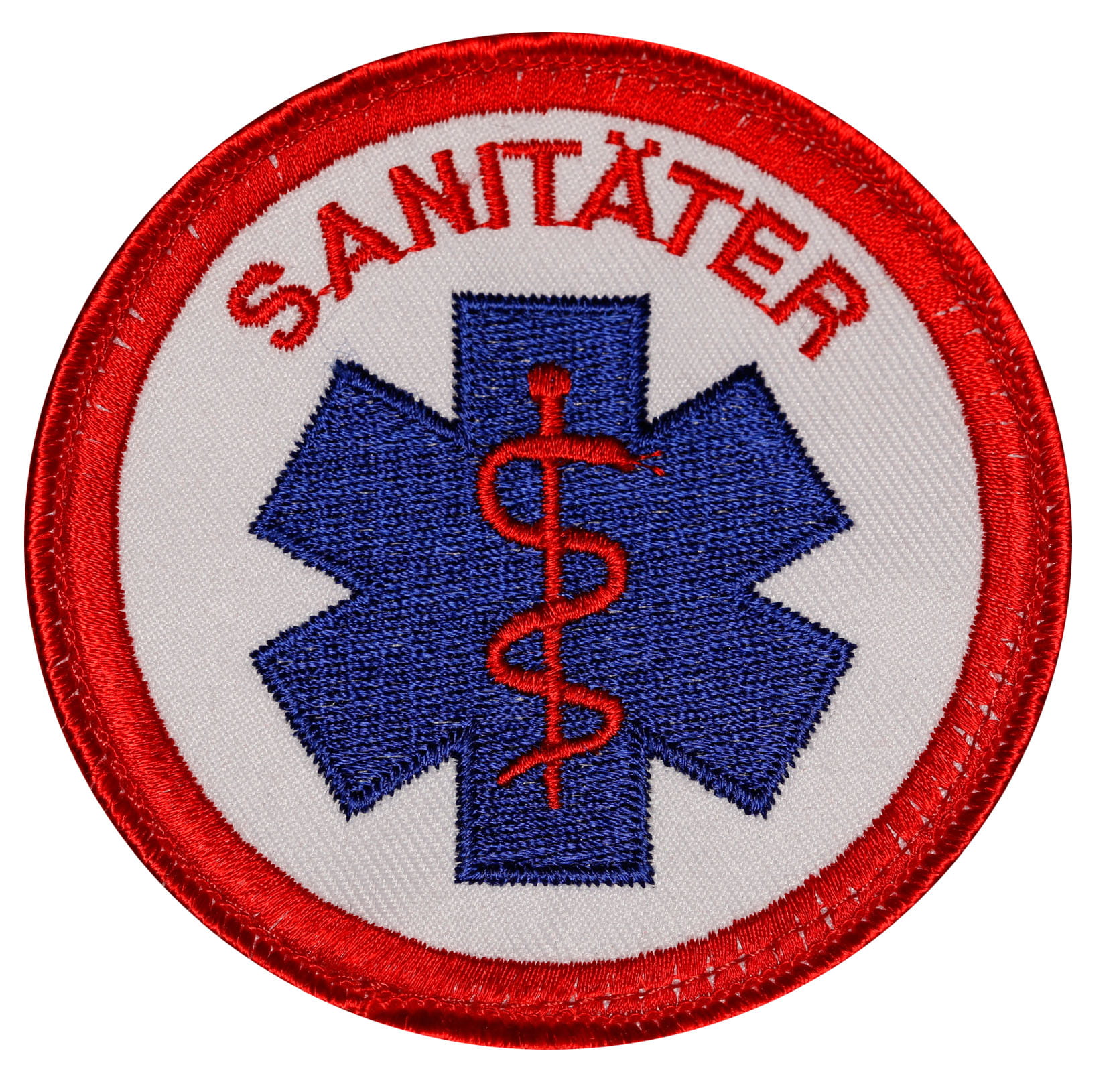 Emblem mit Star-of-Life gestickt mit Klett - verschiedene Beschriftungen erhältlich