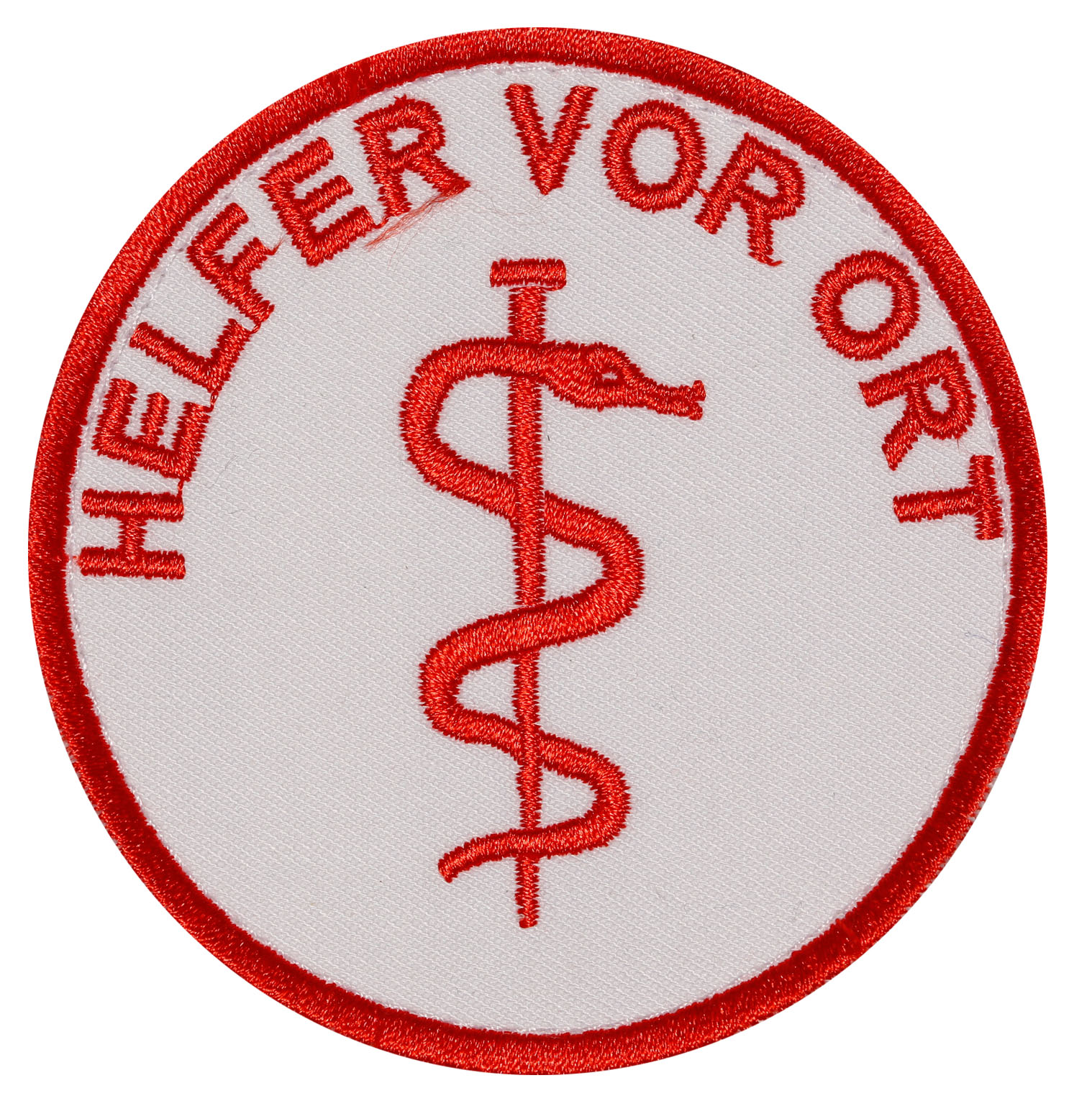 Emblem mit Aeskulap-Stab gestickt mit Klett - verschiedene Beschriftungen erhältlich Emblem mit Aeskulap-Stab gestickt mit Klett - verschiedene Beschriftungen erhältlich
