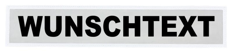 Rückenschild weiß mit Wunschtext