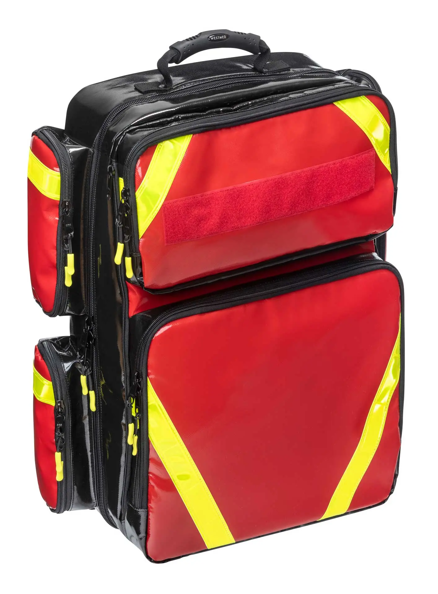 WESTMED® ResQ Pack XL Notfallrucksack, rot inkl. 8 Klettmodule und Sauerstoffhalterung