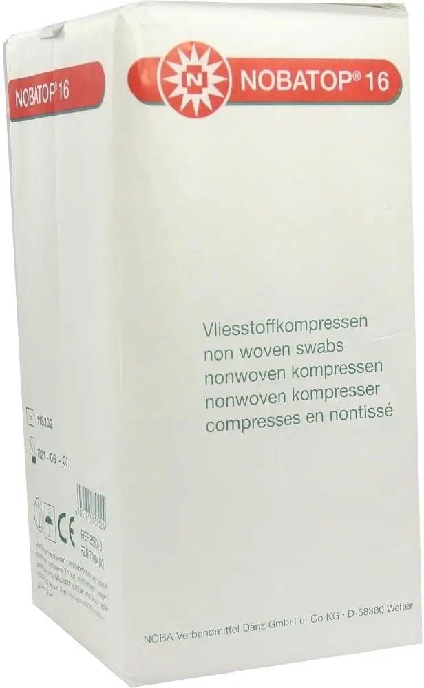 100 Stk Vlieskompressen 8-lagig NOBATOP 16 von Nobamed 5 cm x 5 cm - 858005