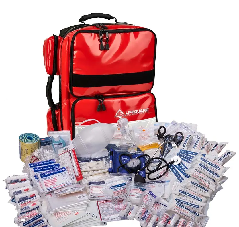 Notfallrucksack gefüllt 153-teilig, DIN 14142, Sanitäter-Füllung