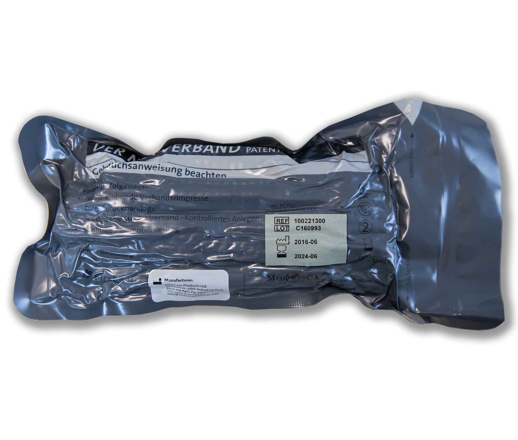 Militärischer/Taktischer Notverband zur Blutstillung - vakuumverpackt - 15cm