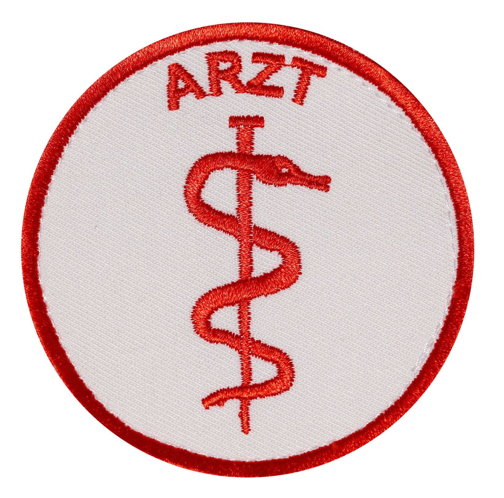 Emblem mit Aeskulap-Stab gestickt mit Klett - verschiedene Beschriftungen erhältlich Emblem mit Aeskulap-Stab gestickt mit Klett - verschiedene Beschriftungen erhältlich