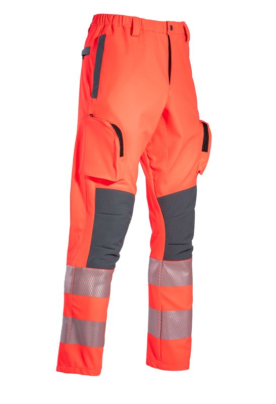 Hüsler Einsatzhose Ready, leuchtrot/schwarz, Membrane im Knie